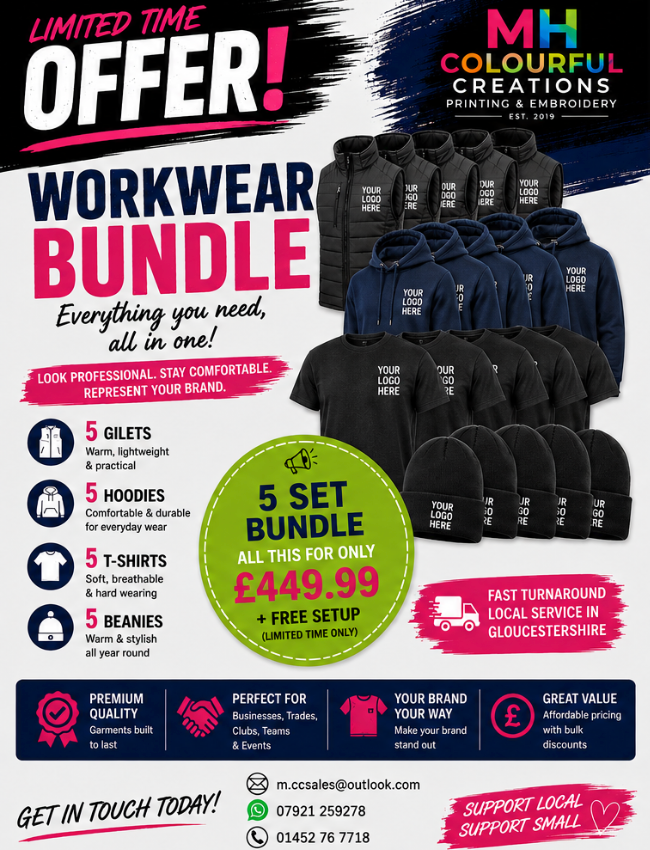 Starter workwear bundle £449 get in touch for mix and match