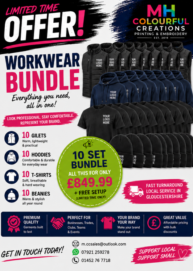 Starter workwear bundle £849 get in touch for mix and match